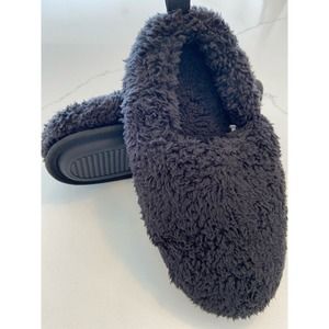 "Sonoma Black Fuzzy Slippers - Comfort Cushion - Women's Size Medium (7-8)"